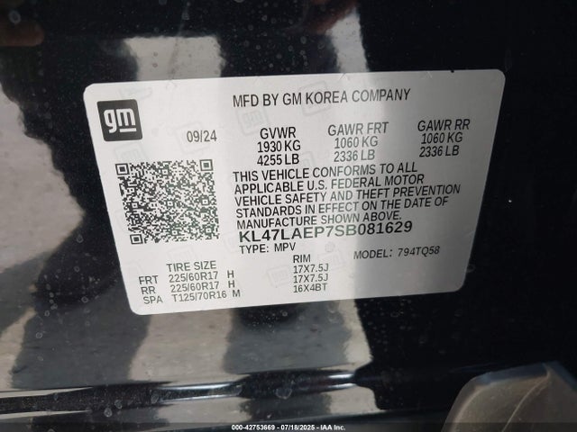 Buick lbp 2025 KL47LAEP7SB081629 Image 9