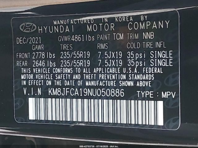 2022 HYUNDAI TUCSON HYBRID KM8JFCA19NU050886 Photo 8