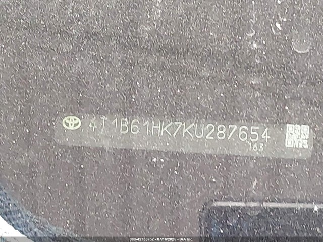 4T1B61HK7KU287654 Toyota a25a-fks