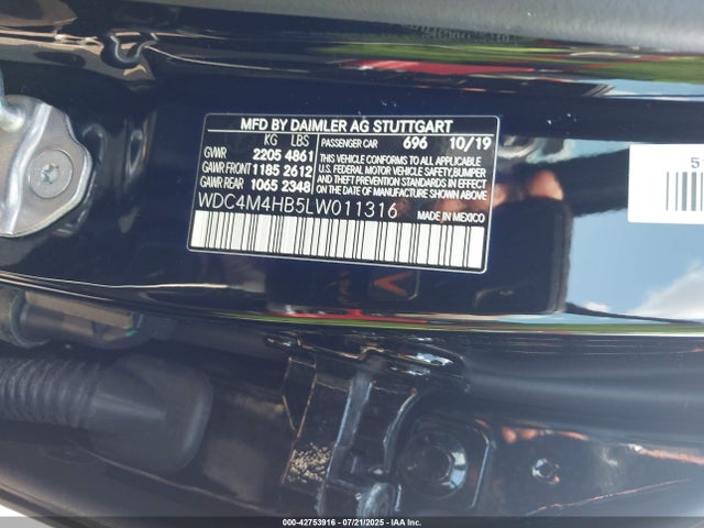 WDC4M4HB5LW011316 Mercedes-Benz m260