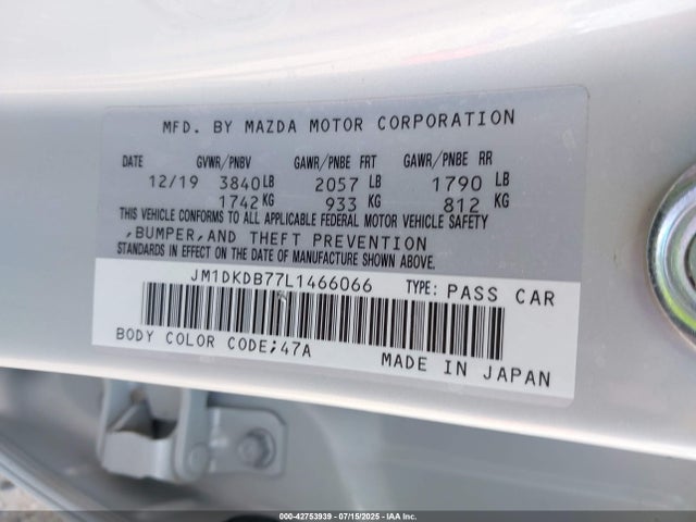Mazda pe 2020 JM1DKDB77L1466066 Image 9