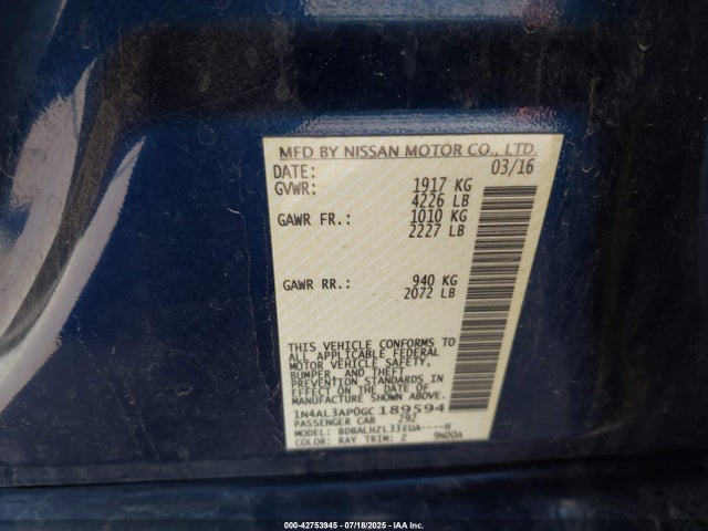 Nissan 2016 2016 1N4AL3AP0GC189594 Image 9