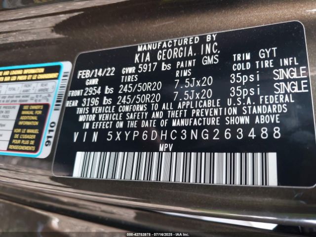 2022 KIA TELLURIDE 5XYP6DHC3NG263488 Photo 8