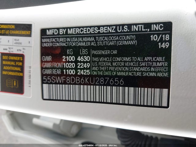 Mercedes-Benz m264 2019 55SWF8DB6KU287656 Image 9