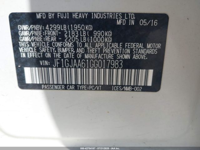 2016 SUBARU IMPREZA JF1GJAA61GG017983 Photo 8