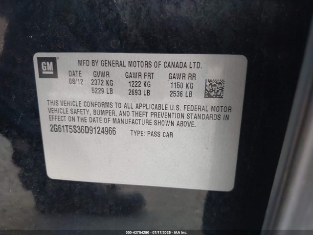2013 CADILLAC XTS 2G61T5S36D9124966 Photo 8