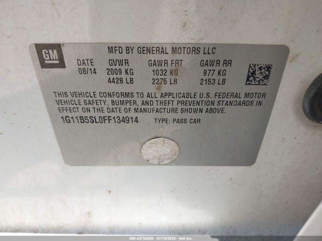 Chevrolet lkw 2015 1G11B5SL0FF134914 Image 9