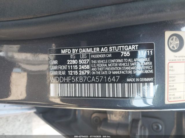 2012 MERCEDES-BENZ E 350 WDDHF5KB7CA571647 Photo 8