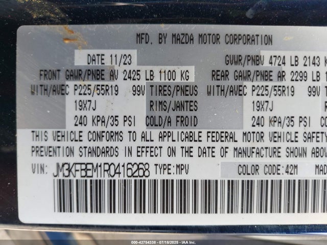 JM3KFBEM1R0416268 Mazda py cylinder deactivation