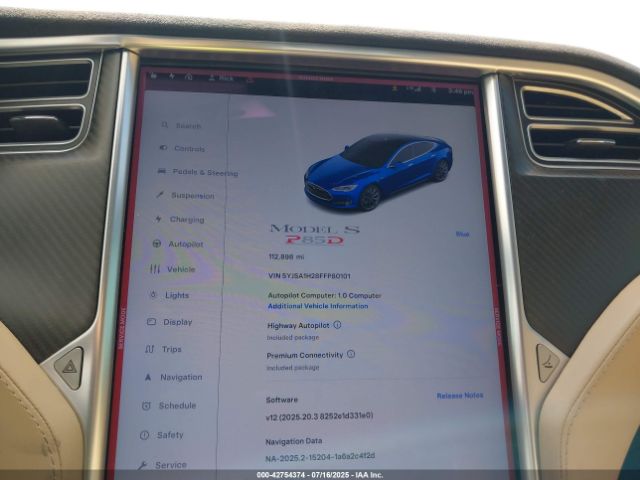 2015 TESLA MODEL S 5YJSA1H28FFP80101 Photo 6
