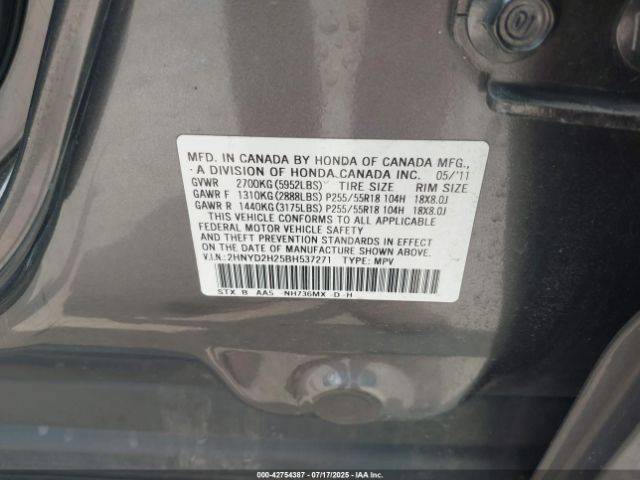 2011 ACURA MDX 2HNYD2H25BH537271 Photo 8