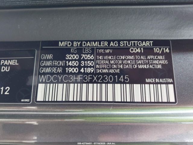 2015 MERCEDES-BENZ G 550 WDCYC3HF3FX230145 Photo 8