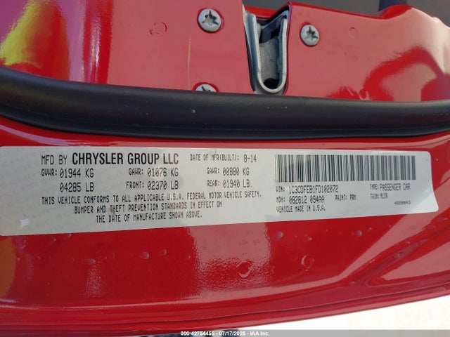 Dodge Dart 2015 1C3CDFEB1FD102072 Image 9