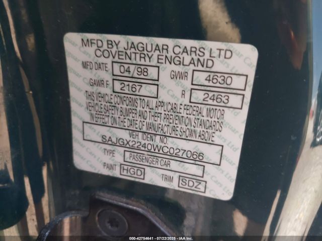 1998 JAGUAR XK8 SAJGX2240WC027066 Photo 8