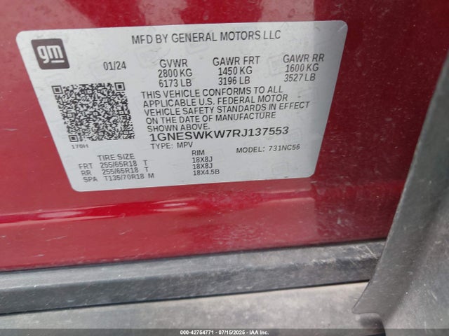 1GNESWKW7RJ137553 Chevrolet lfy
