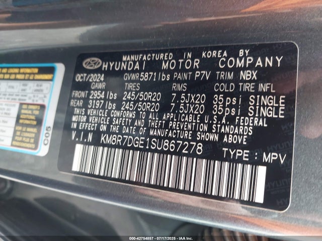 KM8R7DGE1SU867278 Hyundai gdi lambda ii