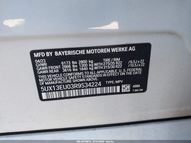 5UX13EU03R9S34224 BMW X5