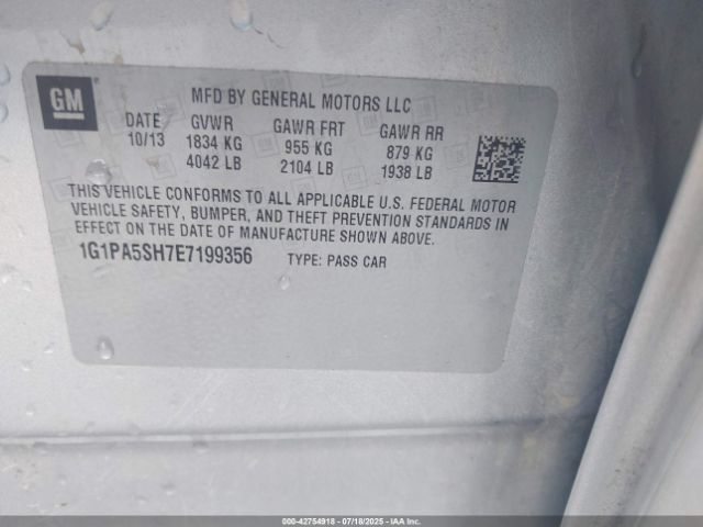 2014 CHEVROLET CRUZE 1G1PA5SH7E7199356 Photo 8