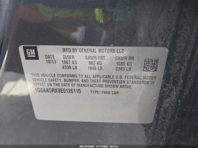 1G6AA5RX8E0126115 Cadillac ltg