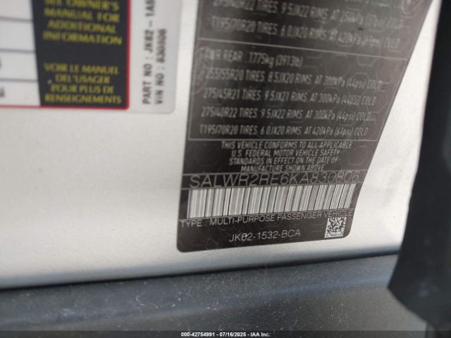 2019 LAND ROVER RANGE ROVER SPORT SALWR2RE6KA830806 Photo 8