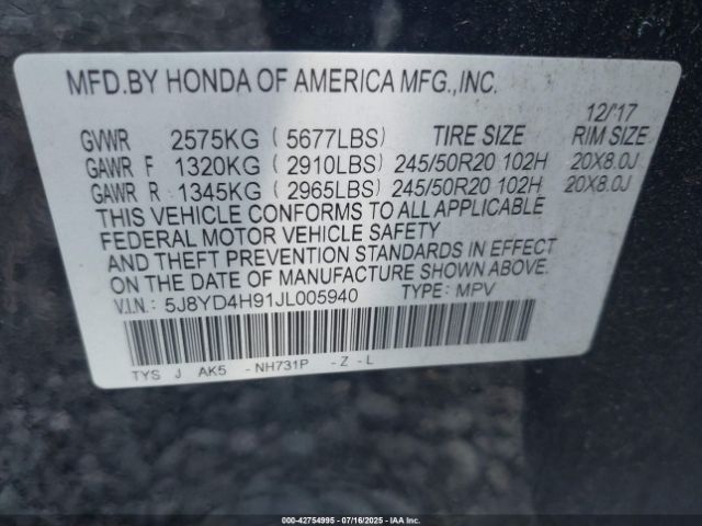2018 ACURA MDX 5J8YD4H91JL005940 Photo 8