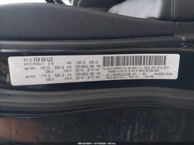 Dodge Durango Sxt Rwd 2018 1C4RDHAG4JC315499 Image 9