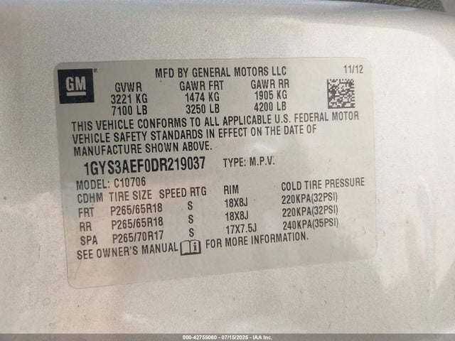 2013 CADILLAC ESCALADE 1GYS3AEF0DR219037 Photo 8