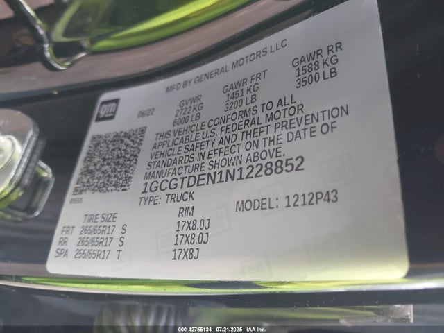 1GCGTDEN1N1228852 Chevrolet lgz