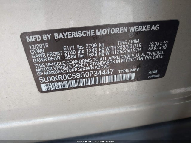 5UXKR0C58G0P34447 BMW X5