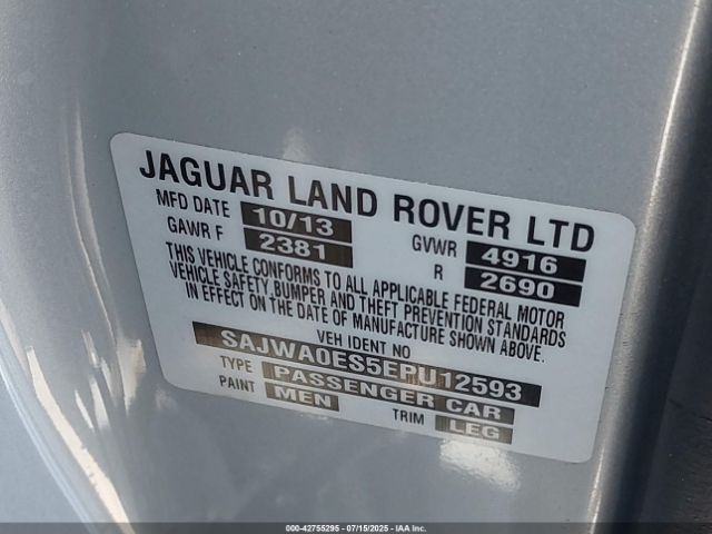 2014 JAGUAR XF SAJWA0ES5EPU12593 Photo 8