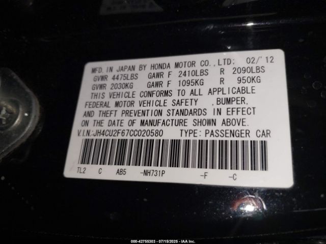 2012 ACURA TSX JH4CU2F67CC020580 Photo 8