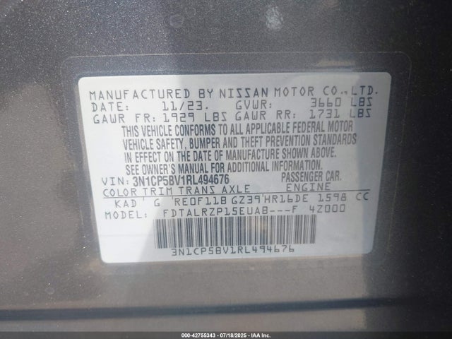 Nissan Kicks 2024 3N1CP5BV1RL494676 Image 9