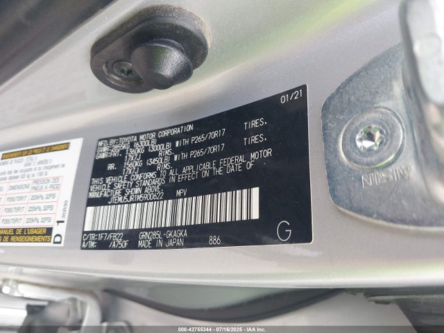 JTEMU5JR1M5900622 Toyota 1gr-fe