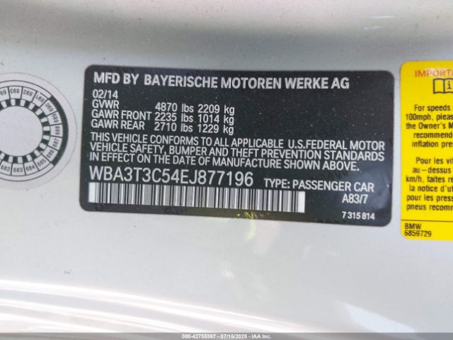 2014 BMW 435I WBA3T3C54EJ877196 Photo 8