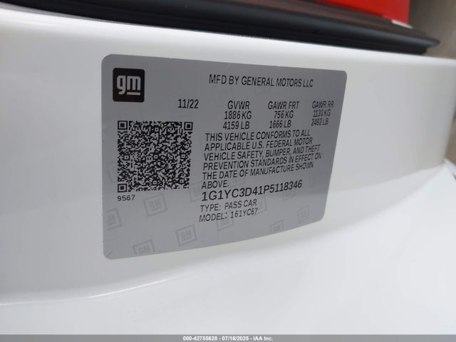 1G1YC3D41P5118346 Chevrolet lt2