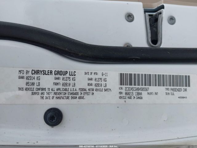 2011 CHRYSLER 300 2C3CA5CG0BH585567 Photo 8