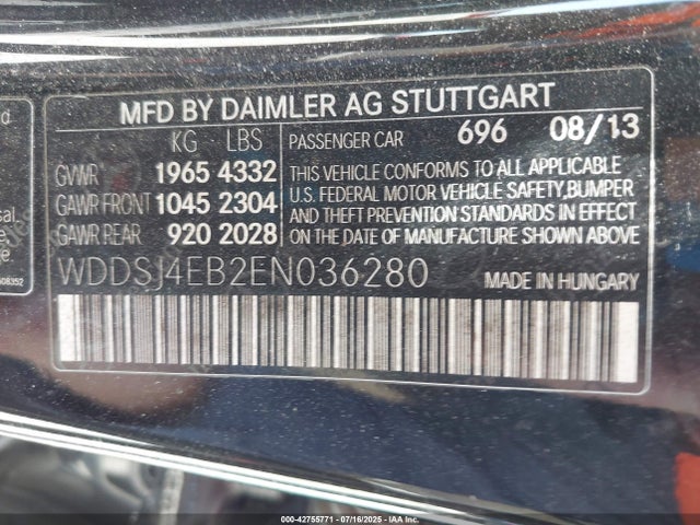 WDDSJ4EB2EN036280 Mercedes-Benz CLA-Class