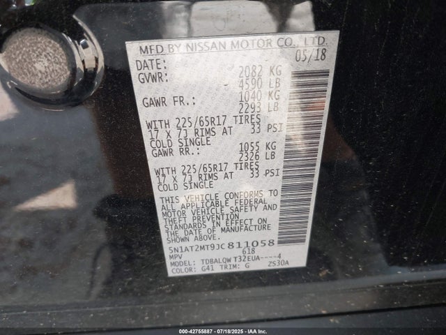 5N1AT2MT9JC811058 Nissan 2018