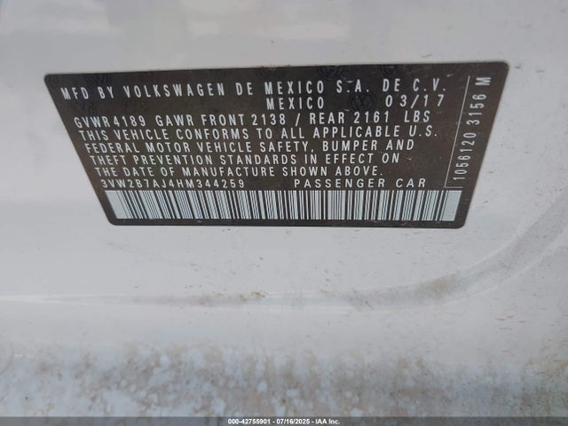 Volkswagen 1.4 tsi 2017 3VW2B7AJ4HM344259 Image 9
