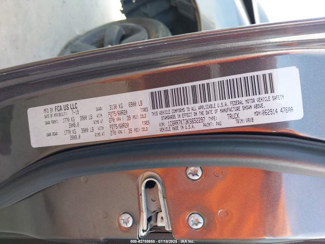 RAM 1500 2019 1C6RR7KT3KS652297 Image 9