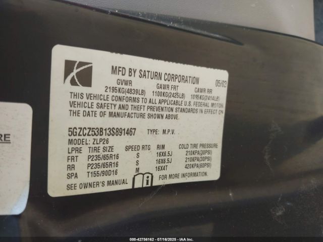 2003 SATURN VUE 5GZCZ53B13S891467 Photo 8