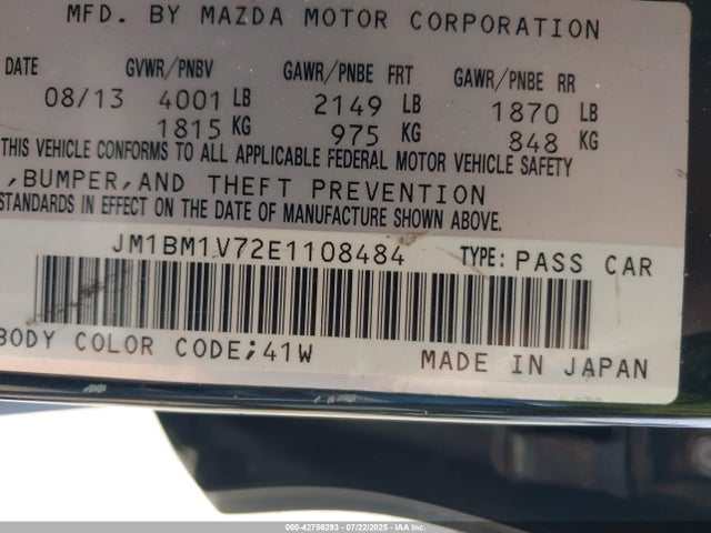JM1BM1V72E1108484 Mazda pe