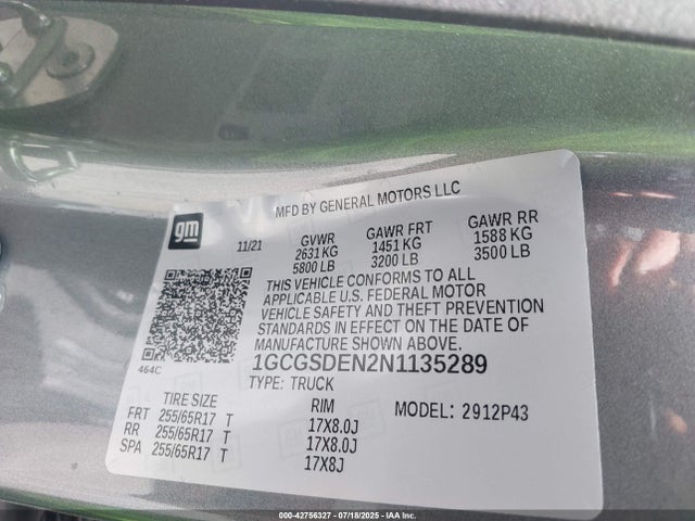 1GCGSDEN2N1135289 Chevrolet lgz