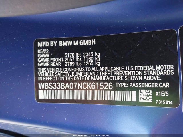 BMW M4 2022 WBS33BA07NCK61526 Image 9