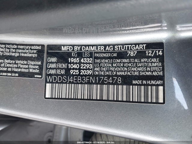 Mercedes-Benz CLA-Class 2015 WDDSJ4EB3FN175478 Image 9