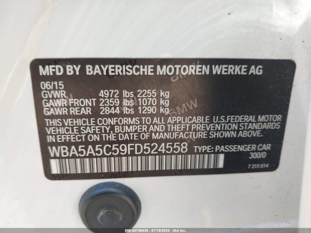 BMW 2015 2015 WBA5A5C59FD524558 Image 9