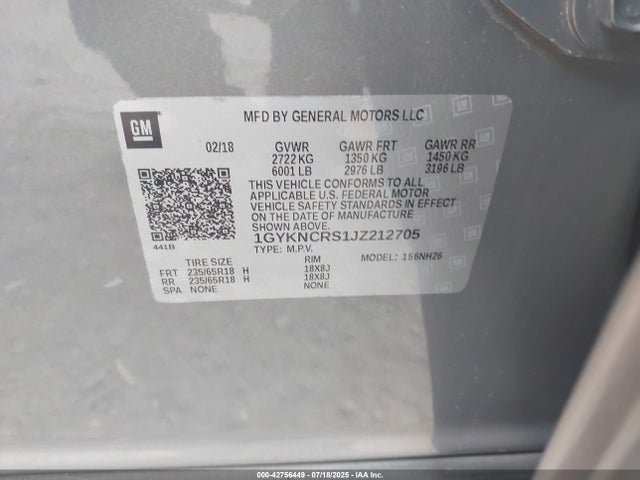 2018 CADILLAC XT5 1GYKNCRS1JZ212705 Photo 8