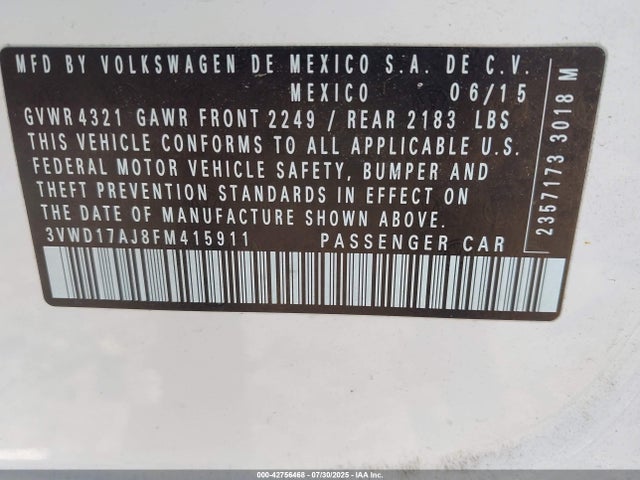 3VWD17AJ8FM415911 Volkswagen 1.8t