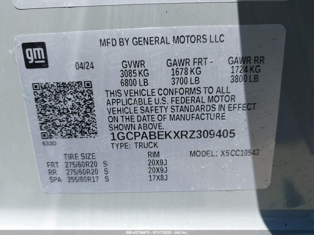 1GCPABEKXRZ309405 Chevrolet l3b