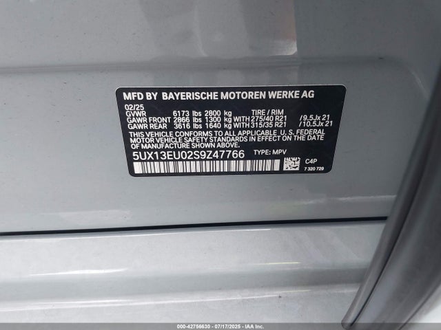 5UX13EU02S9Z47766 BMW X5